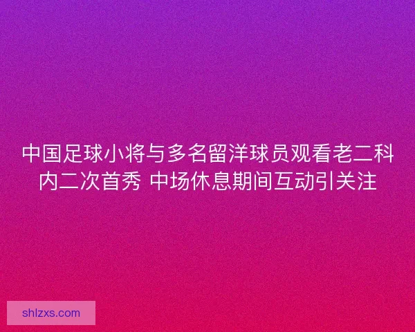 中国足球小将与多名留洋球员观看老二科内二次首秀 中场休息期间互动引关注