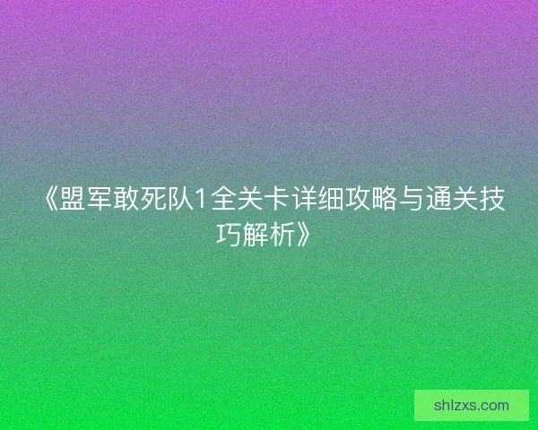 《盟军敢死队1全关卡详细攻略与通关技巧解析》