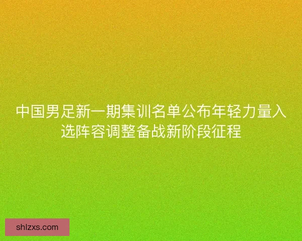 中国男足新一期集训名单公布年轻力量入选阵容调整备战新阶段征程 中国男足新一期集训名单公布年轻力量入选阵容调整备战新阶段征程