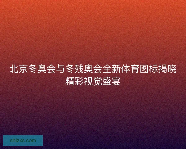 北京冬奥会与冬残奥会全新体育图标揭晓精彩视觉盛宴