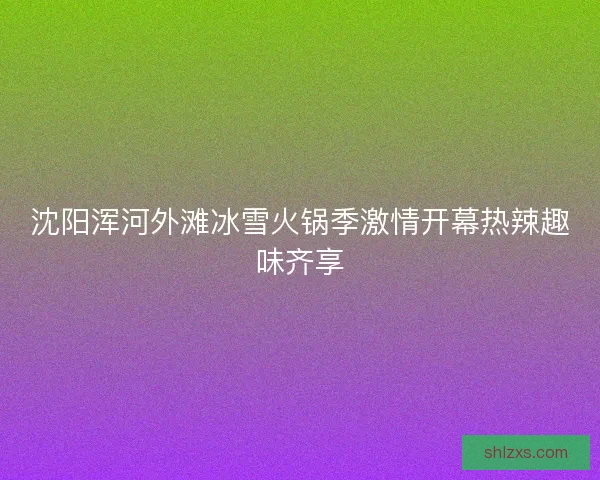沈阳浑河外滩冰雪火锅季激情开幕热辣趣味齐享 沈阳浑河外滩冰雪火锅季激情开幕热辣趣味齐享